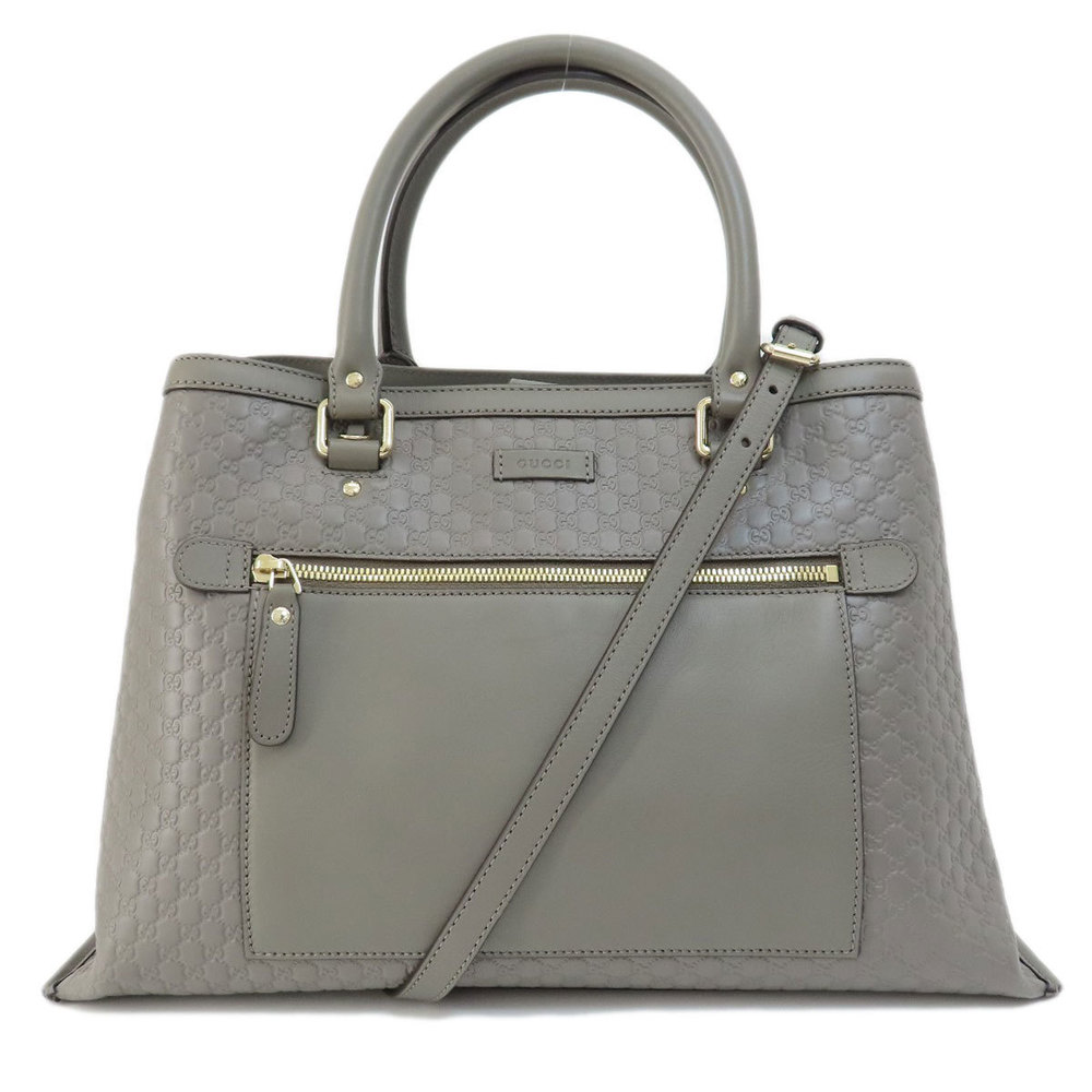 Gucci Microsima GG Outlet 2way Tote Bag Leather Gray